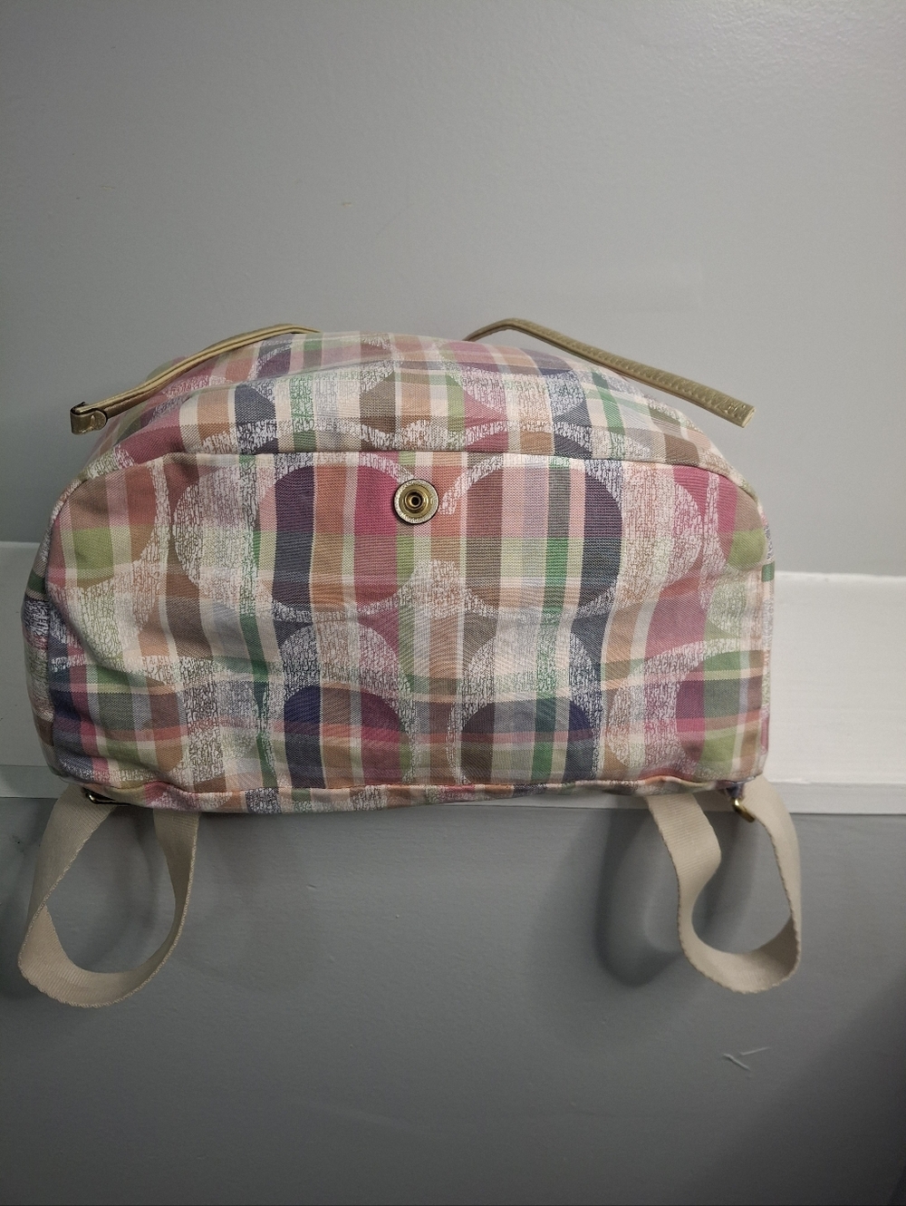 Coach Daisy Madras Packable Backpack 77342 EUC - Picture 3 of 7